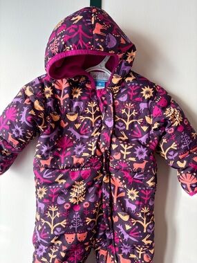 Columbia Purple, Pink & Peach Woodland One-Piece Snowsuit